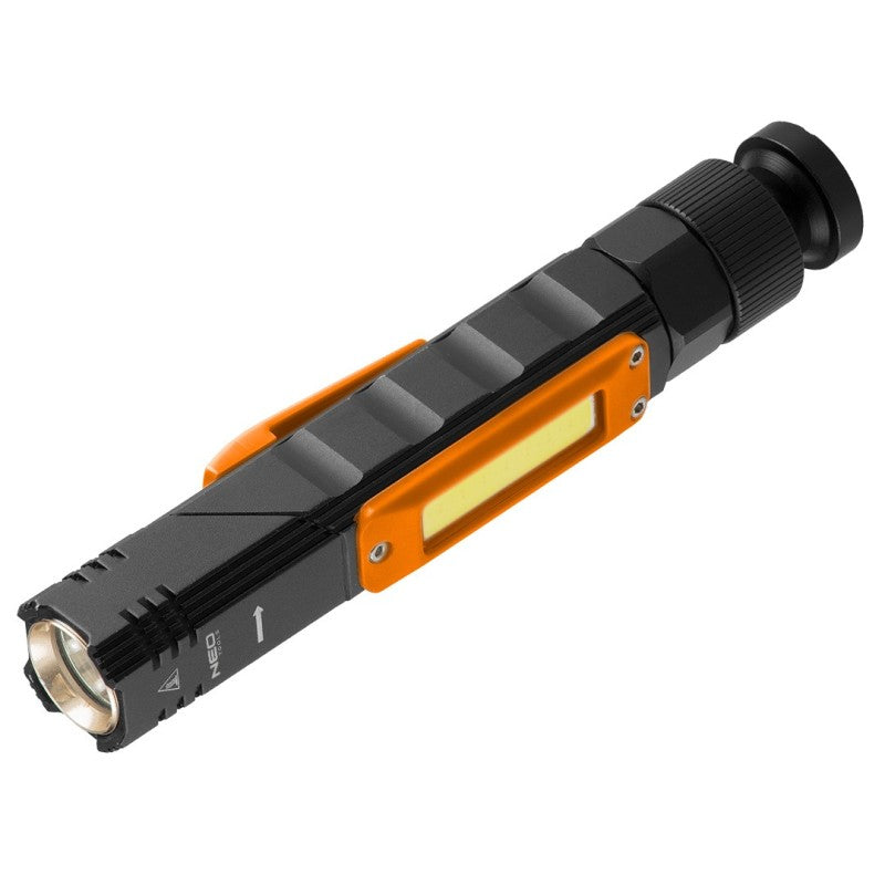 NEO TOOLS Flashlight rechargeable USB 300 lm 2 in 1 CREE XPE + COB LED — 99-034