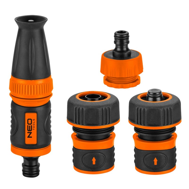 NEO TOOLS Set 3/4" with straight nozzle, connectors and tap connection — 15-711