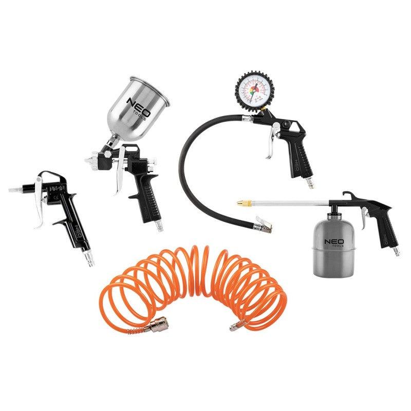 NEO TOOLS Gunt kit 5 pcs with upper cup spray gun — 14-699