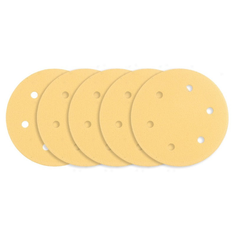 GRAPHITE Sanding paper, velcro 225 mm, K120, 5 pcs, with 6 holes for sander 59G264, 59G265 — 54H030