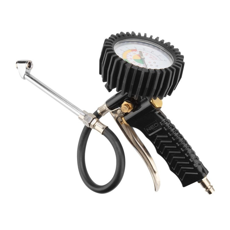 NEO TOOLS Inflating gun with manometer diam. 73 mm, long nozzle — 14-716