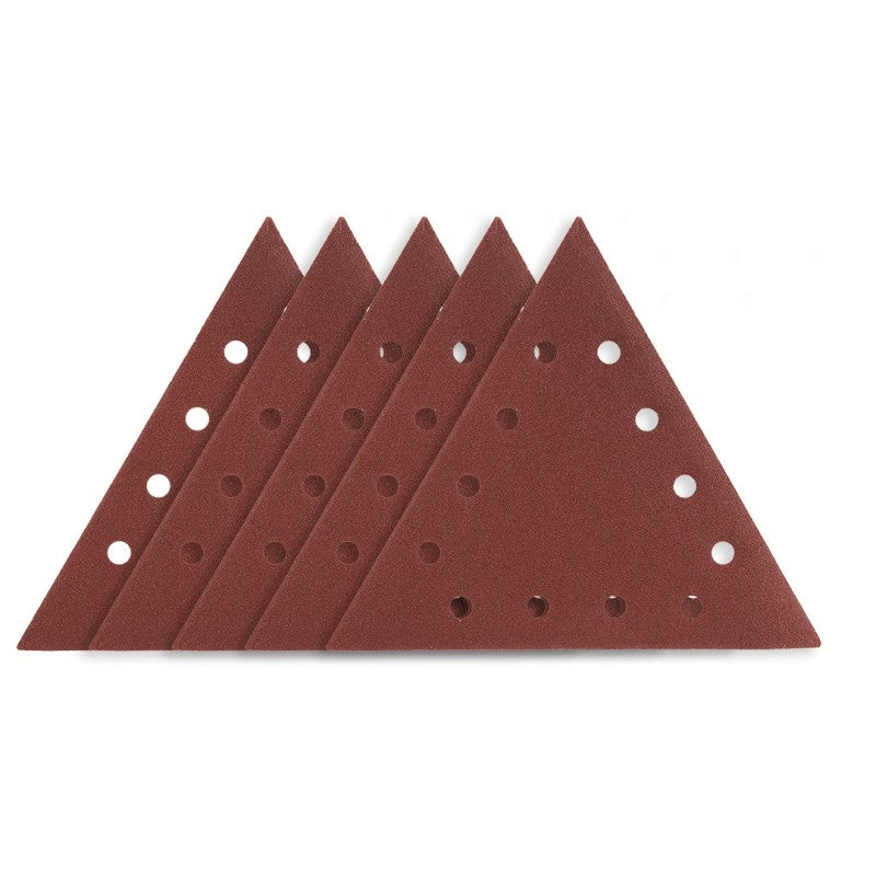 GRAPHITE Sanding paper, velcro K80, triangular with 12 holes, 5 pcs for sander 59G264 — 54H032