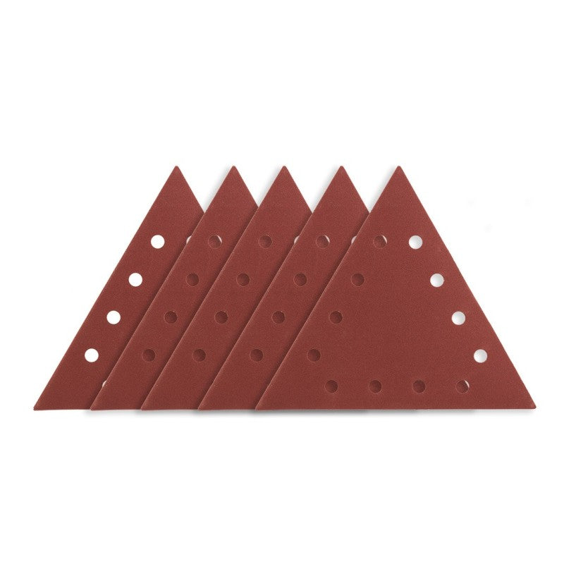 GRAPHITE Sanding paper, velcro K180, triangular with 12 holes, 5 pcs for sander 59G264 — 54H034