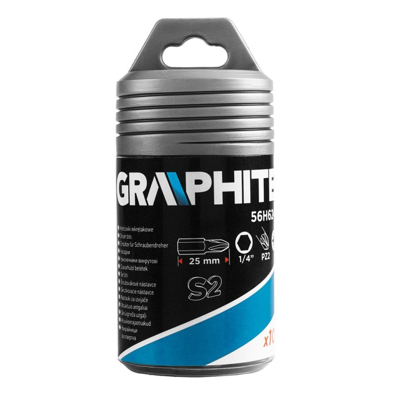 GRAPHITE Screwdriver bits PH2 x 25 mm, 100 pcs — 56H626