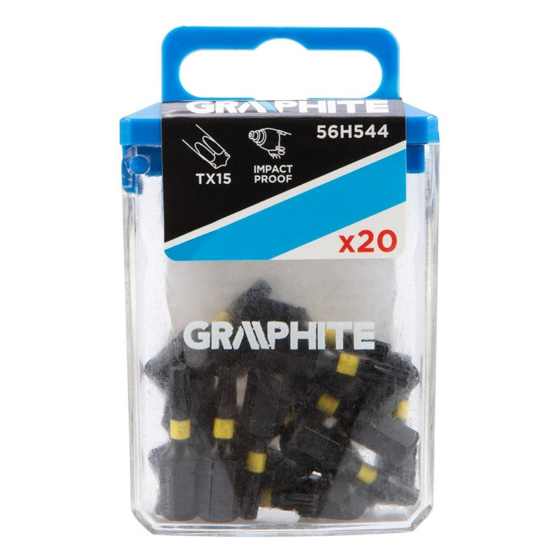 GRAPHITE Impact bits TX15 x 25 mm, 20 pcs — 56H544