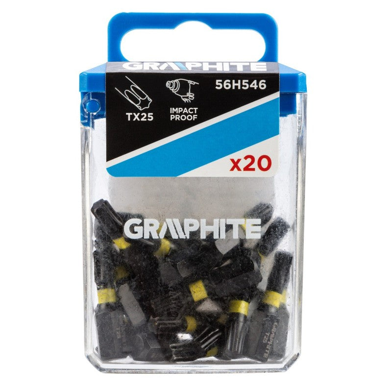 GRAPHITE Impact bits TX25 x 25 mm, 20 pcs — 56H546