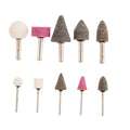 Top Tools Mounted stone set, 10 pcs, chrome plated shank, dia 6mm (1/4") — 60H006