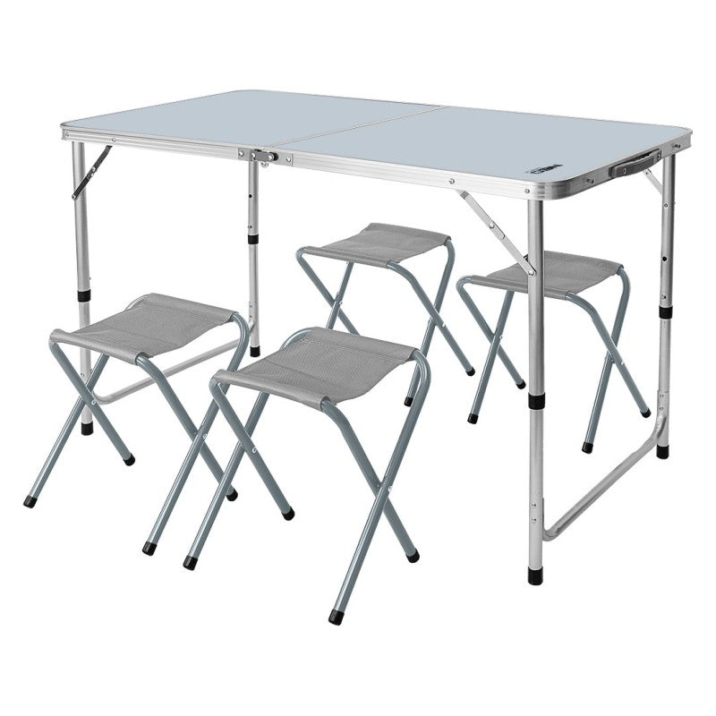 NEO TOOLS Camping set of table and 4 chairs, folded into a suitcase — 63-159