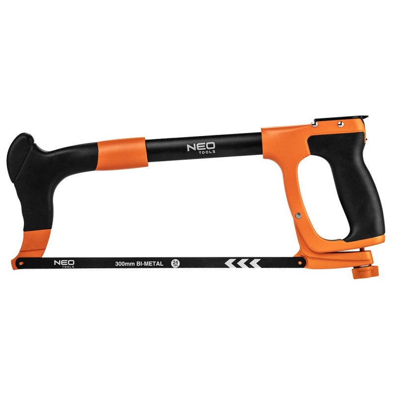 NEO TOOLS Heavy duty frame saw 300 mm with blade holder, aluminium, two-component handle — 43-301