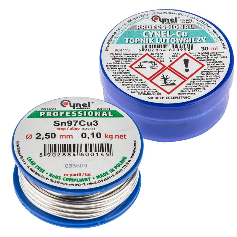 CYNEL Set for soldering copper installations: solder and flux — 44E745