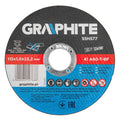 GRAPHITE Cutting disc for metal 115 x 1.0 x 22.2 mm, 41 A60-T-BF, 10 pcs set — 55H577