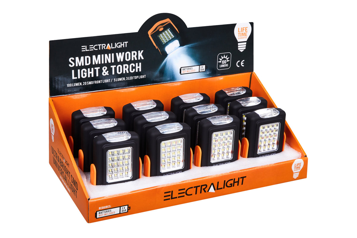 Electralight 100 Lumen SMD Mini Work Light And Torch, With Batteries