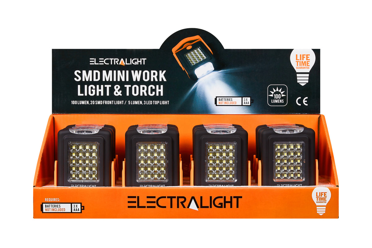Electralight 100 Lumen SMD Mini Work Light And Torch, With Batteries