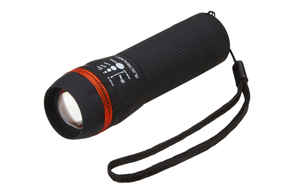 Electralight 1W LED Rubber Zoom Torch, With Batteries