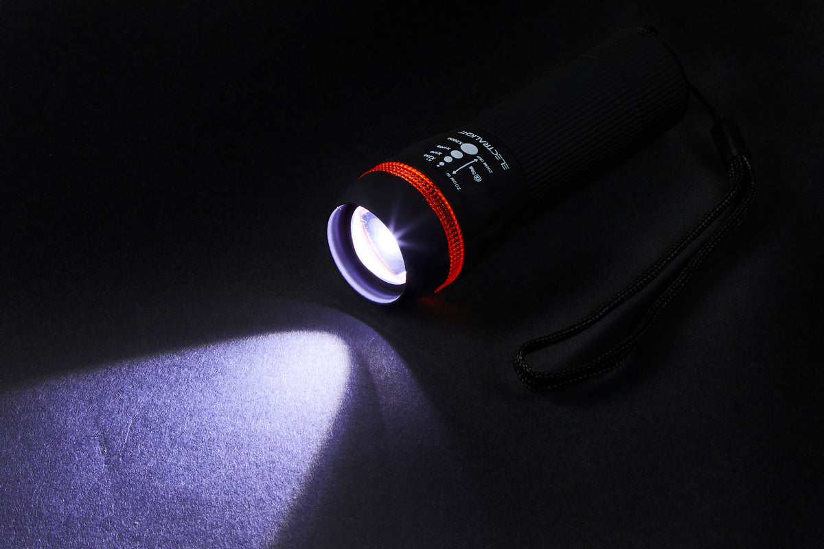 Electralight 1W LED Rubber Zoom Torch, With Batteries