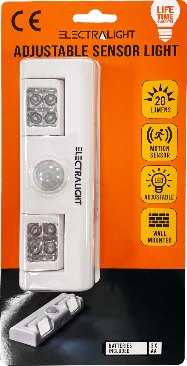 Electralight Adjustable Sensor Light With Batteries