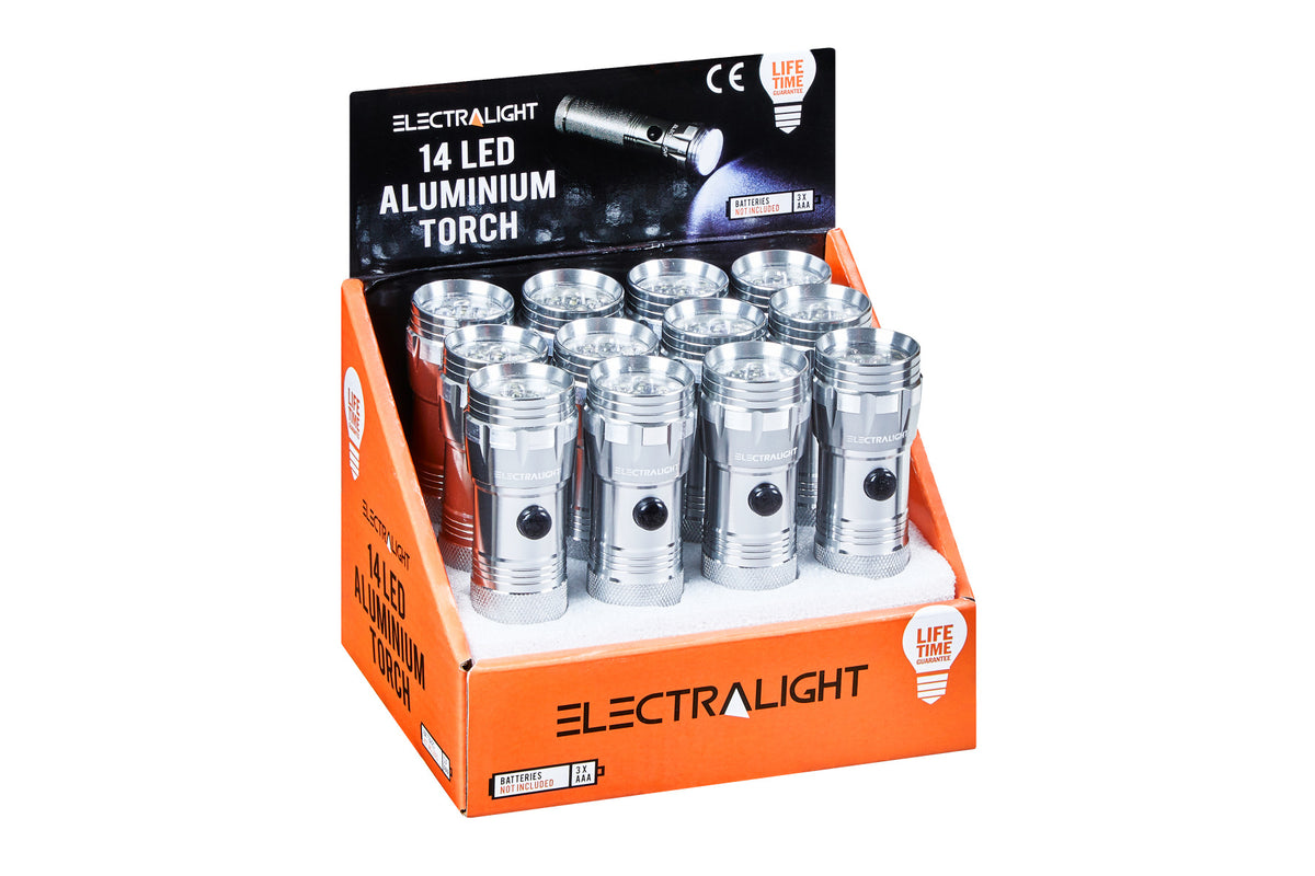 Electralight 14 LED Aluminium Torch, Without Batteries