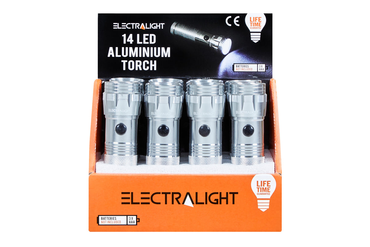 Electralight 14 LED Aluminium Torch, Without Batteries