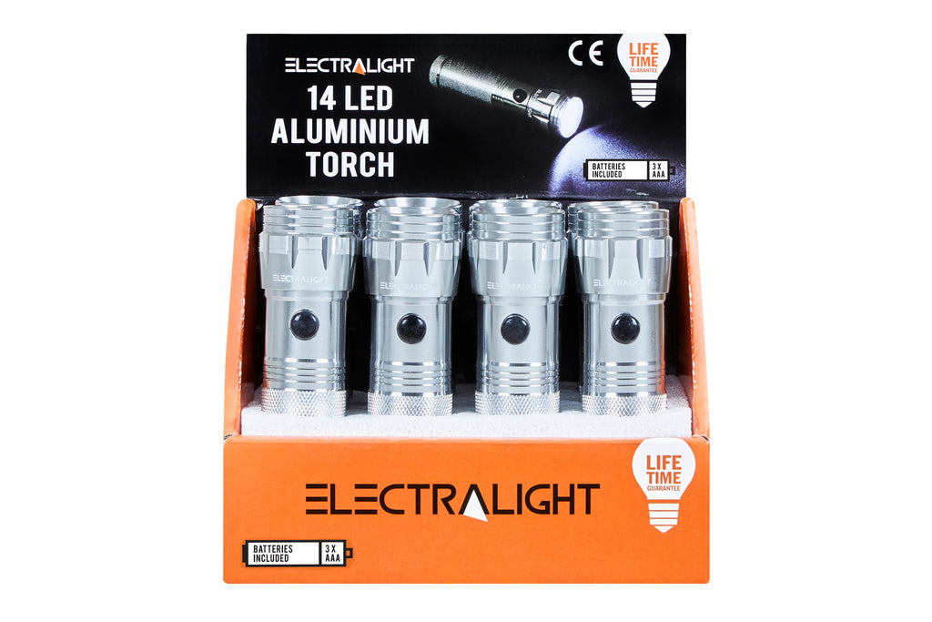 Electralight 70 Lumen 14 LED Aluminium Torch, With Batteries