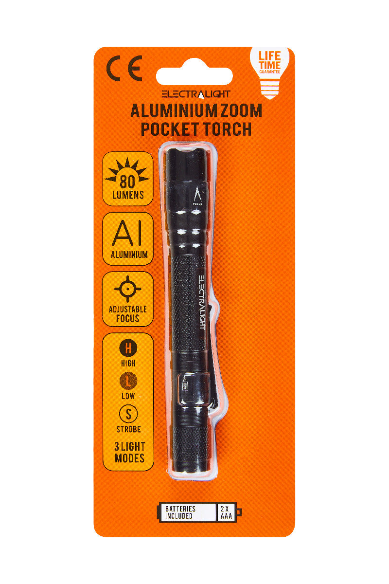 Electralight Aluminium Zoom Pocket Torch