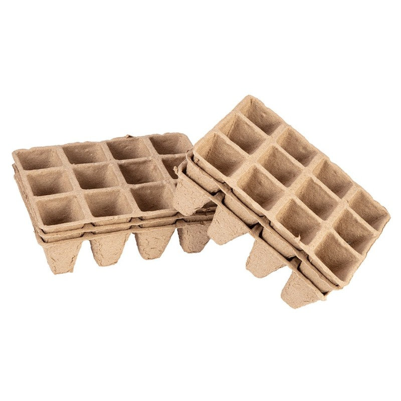 VERTO Small peat seed pots (3x4 holes) 16 x 12 x 4.5 cm, 5 pcs — 15G465