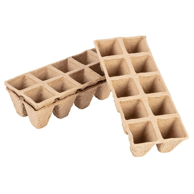 VERTO Small peat seed pots(2x5 holes) 22 x 8.5 x 5.5 cm, 10 pcs — 15G466