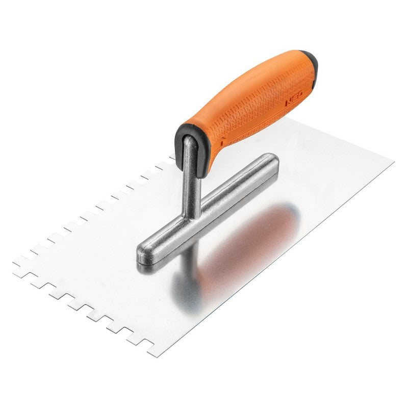 NEO TOOLS Notched float, 270 x 128 mm, 8 x 8 x 8 mm, bi-material handle — 50-168