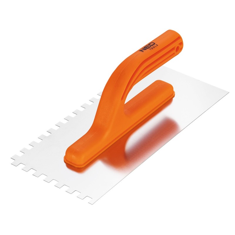 NEO TOOLS Notched float, 270 x 125 mm, 8 x 8 x 8 mm, plastic handle — 50-203