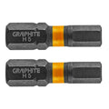GRAPHITE Impact bit HEX5 x 25 mm, 2 pcs — 56H508