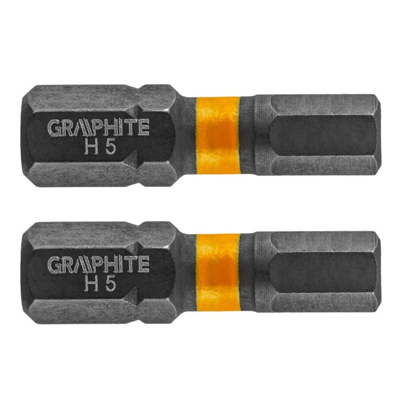GRAPHITE Impact bit HEX5 x 25 mm, 2 pcs — 56H508