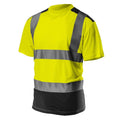 NEO TOOLS High visibility T-shirt, dark bottom, yellow, size S — 81-730-S