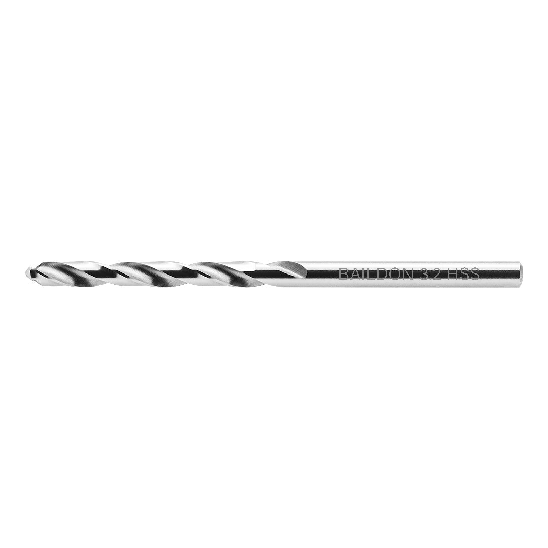 BAILDON Baildon BASIC DIN 338 RN NWKa 3.2 mm metal drill bits, HSS (S), 65-36 mm, multiples of 10 — 70103201