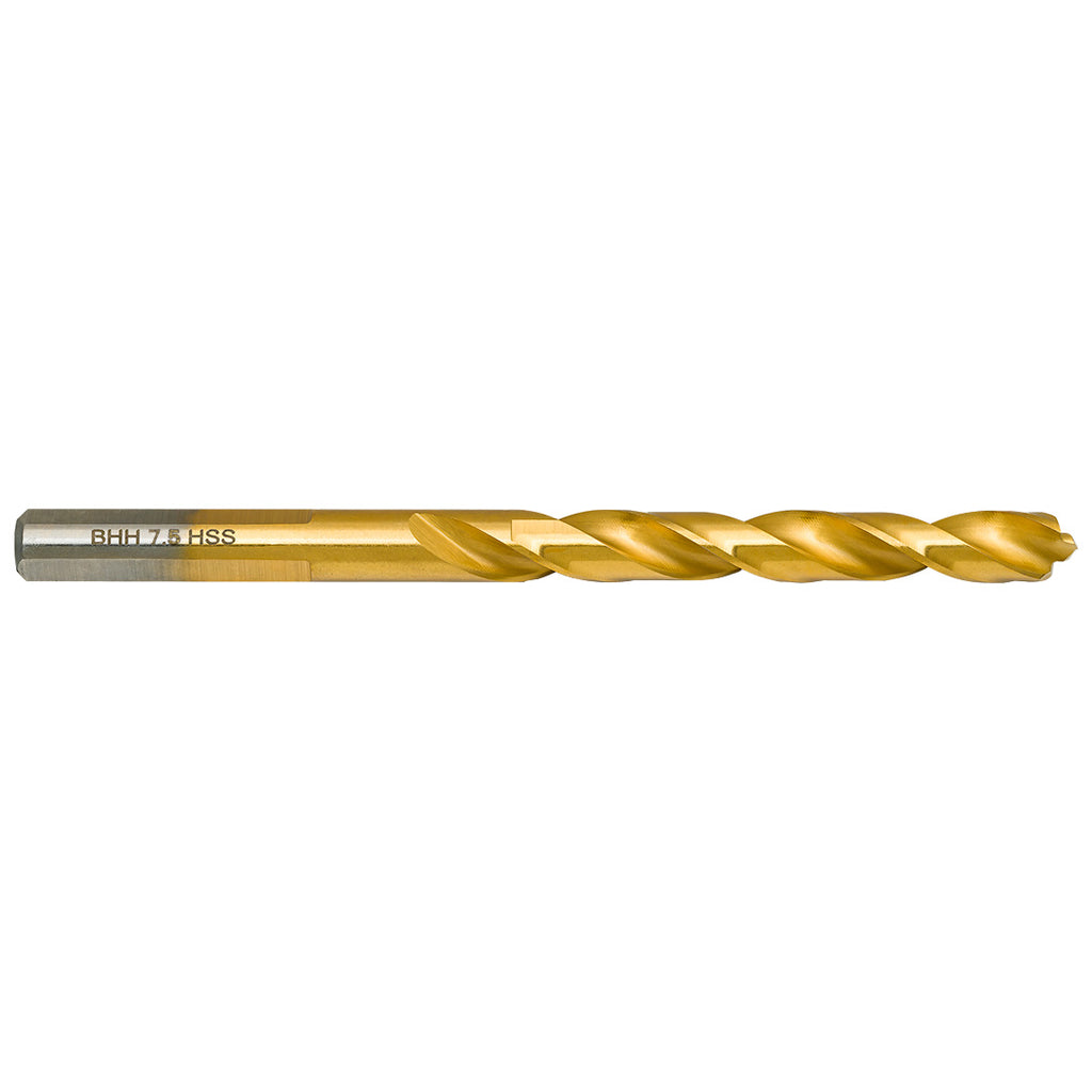 BAILDON Baildon DIN 338 RN 7,5 mm metal drill bit, HSS TiN (S), 109-69 mm (3-angles shank) — 71107503