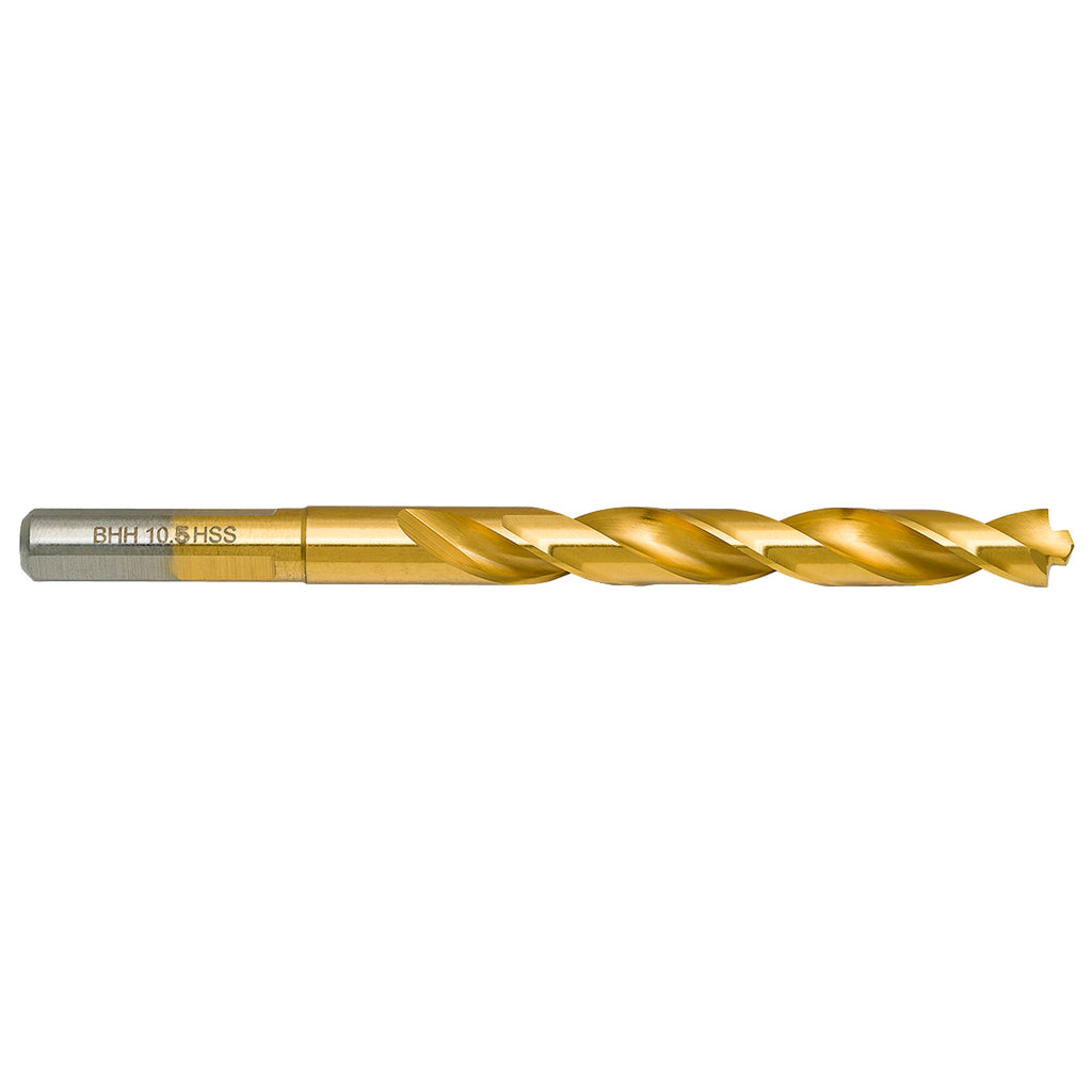 BAILDON Baildon DIN 338 RN 10,5 mm metal drill bit, HSS TiN (S), 133-87 mm (3-angles shank) — 71110503