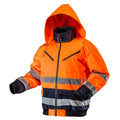 NEO TOOLS High visibility work jacket, insulated, orange, size M — 81-711-M