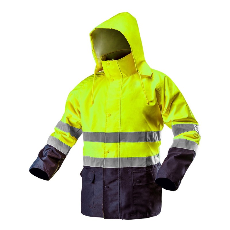 NEO TOOLS High visibility work jacket, waterproof, yellow, size XXXL — 81-720-XXXL