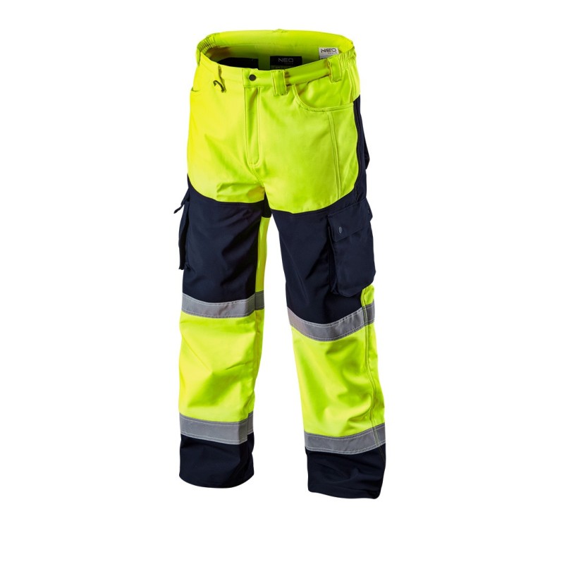 NEO TOOLS Safety trousers, softshell, yellow, size L — 81-750-L