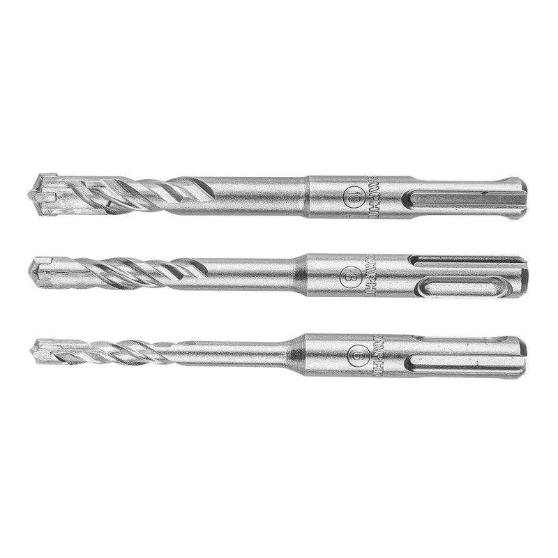 GRAPHITE SDS Plus masonry drills, quatro, set 3 pcs - 6, 8, 10 x 110 mm — 57H570