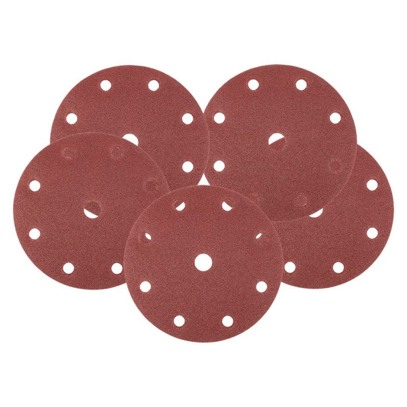 NEO TOOLS Velcro sanding discs 150 mm, P80, 5 pcs, with 9 holes for 04-721 — 08-992