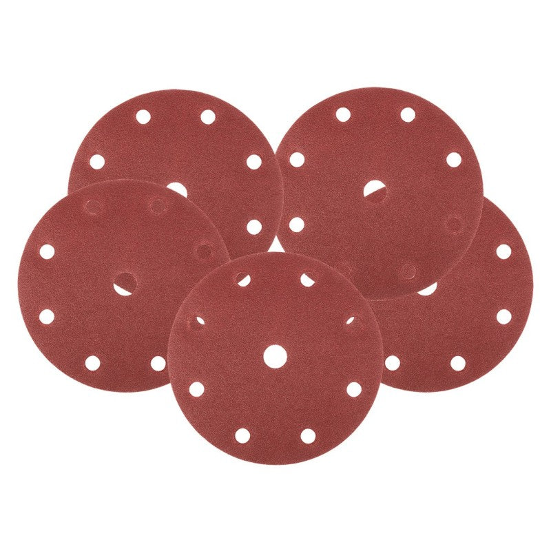 NEO TOOLS Velcro sanding discs 150 mm, P180, 5 pcs, with 9 holes for 04-721 — 08-995