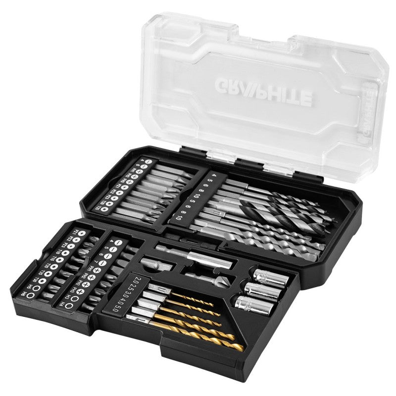 GRAPHITE Drill and bit set, 20 pcs — 56H613