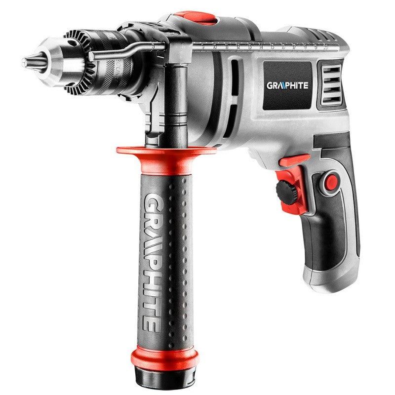 GRAPHITE Impact drill 550W, key chuck 13 mm, speed 0-3000 rpm, case — 58G725