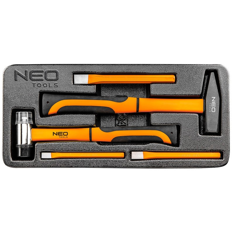 NEO TOOLS Hammers and chisel set, 5 pcs, insert — 84-242