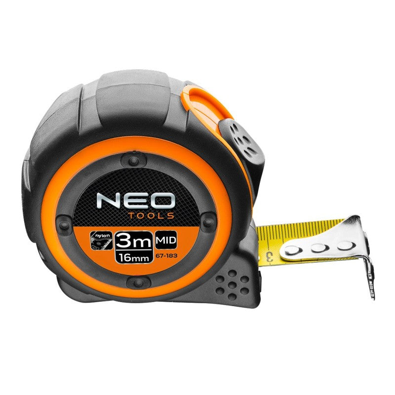 NEO TOOLS Retractable steel tape measure 3 m x 16 mm, magnet — 67-183