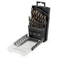 GRAPHITE HSS-CNC twist drill, 124°, "Pro-Tec", 1.0 - 10.0 mm, set 19 pcs — 55H089