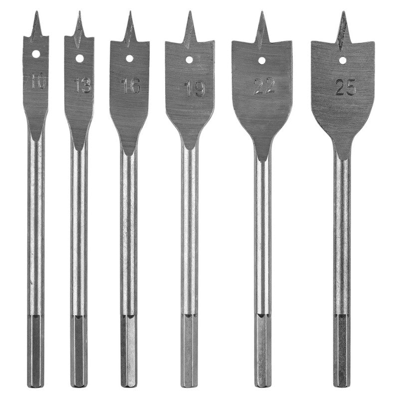 GRAPHITE Blade wood drills: 10, 13, 16, 19, 22, 25 mm, set of 6 pcs — 54T515