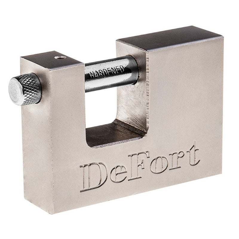 DEFORT Shutter padlock, reinforced, 70 mm, 3 keys — 90U332