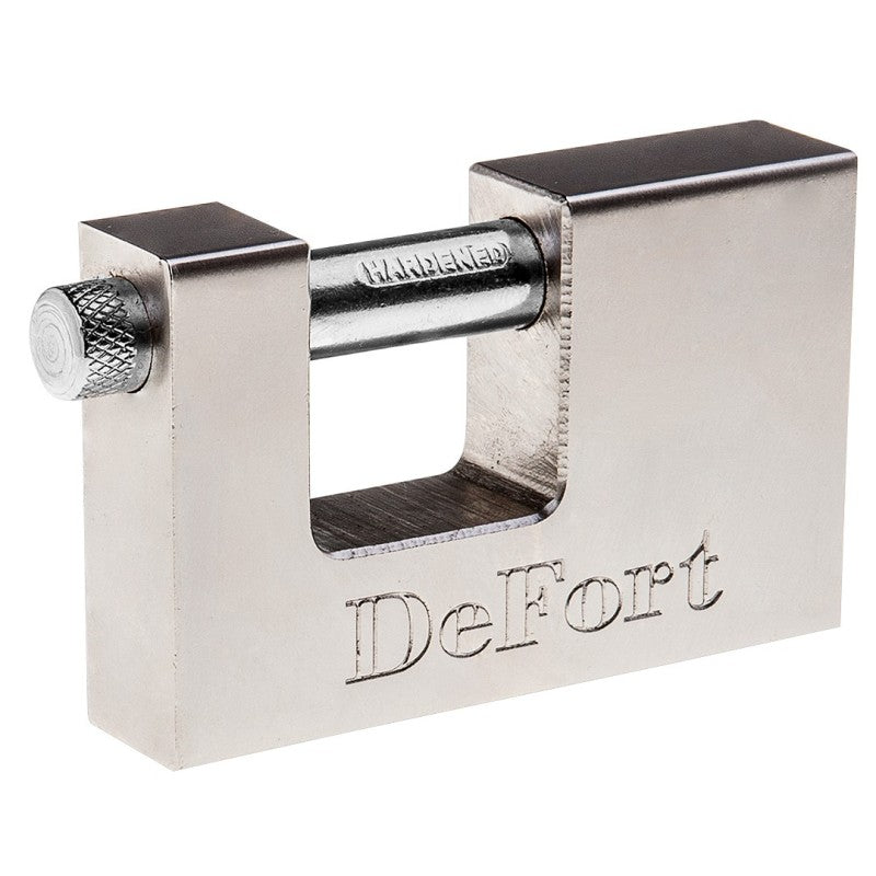 DEFORT Shutter padlock, reinforced, 90 mm, 3 keys — 90U333