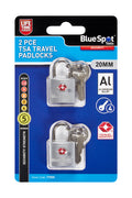 Blue Spot Tools 2 PCE 20mm TSA Travel Padlocks