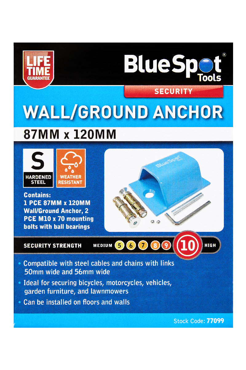 Blue Spot Tools 87MM x 120MM Security Wall/Ground Anchor